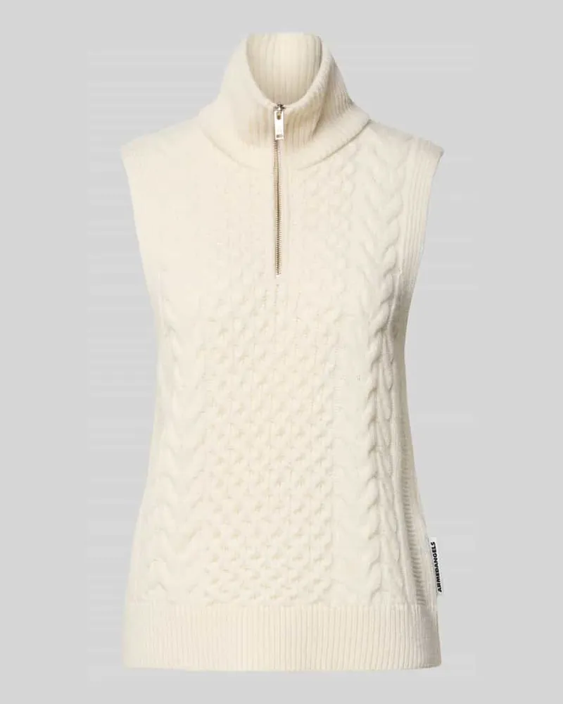 Armedangels Relaxed Fit Pullunder aus reinem Woll-Mix Modell 'OLAIAAS CABLE Offwhite