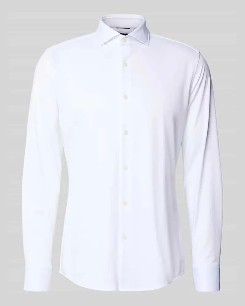 HUGO BOSS Slim Fit Businesshemd aus atmungsaktivem Material Modell 'P-HANK-SPREAD Weiss