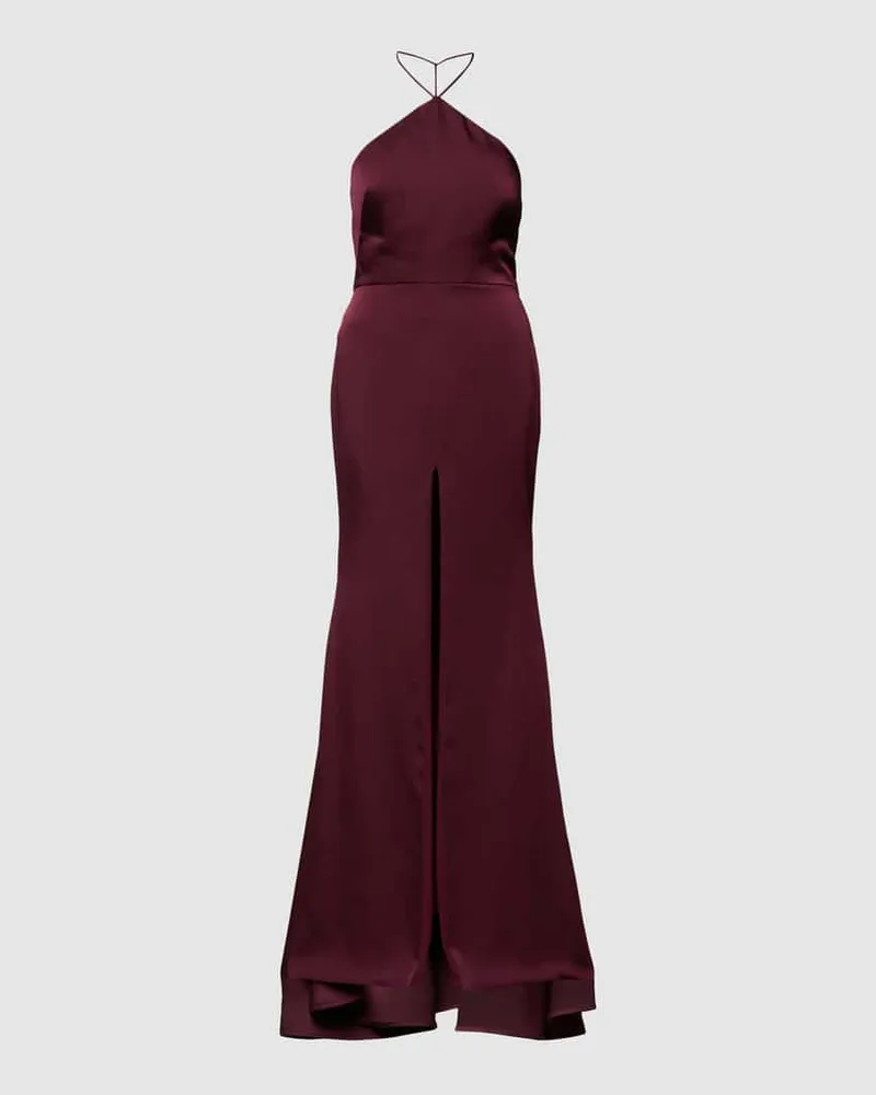 Vera Wang Abendkleid mit Neckholder Modell 'Oceane Dunkelrot
