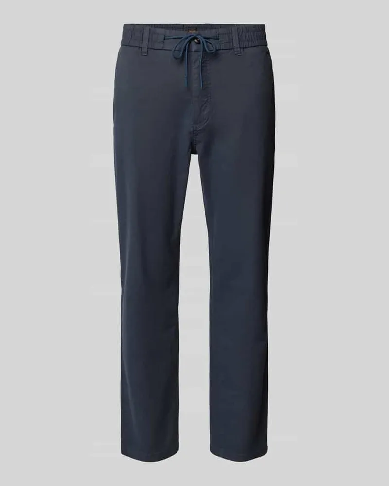 HUGO BOSS Tapered Fit Chino mit Tunnelzug Dunkelblau