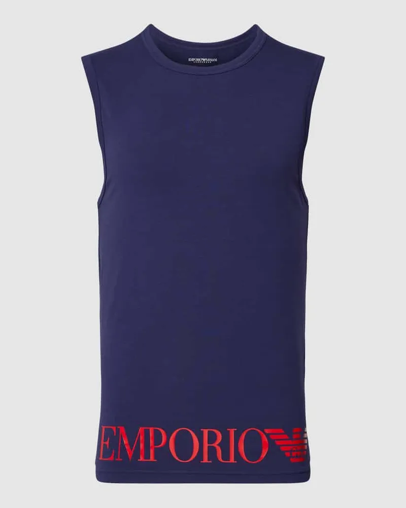 Emporio Armani Tanktop mit Label-Print Modell 'SHINY Dunkelblau