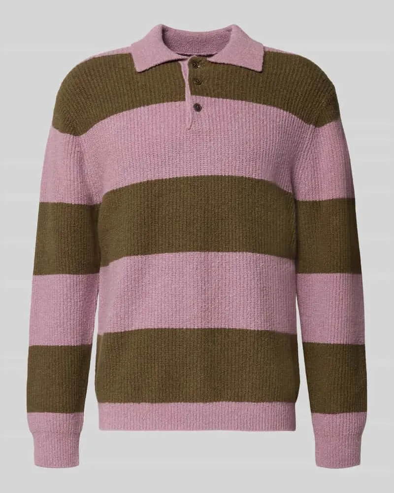 Wood Wood Strickpullover mit Polo-Kragen Modell 'Kimse Lila