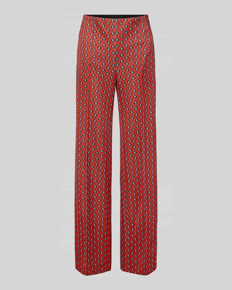 Marc Cain Hose im Allover-Look mit elastischem Bund Rot
