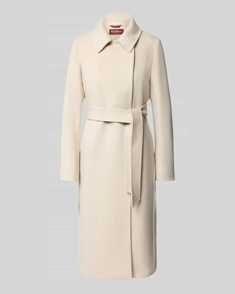 Max Mara Regular Fit Robenmantel aus reiner Schurwolle Modell 'BCOLLAG Beige