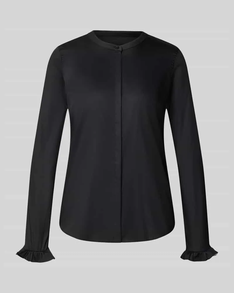 Mos Mosh Bluse mit Mao-Kragen und Rüschenärmeln Modell 'Mattie Black