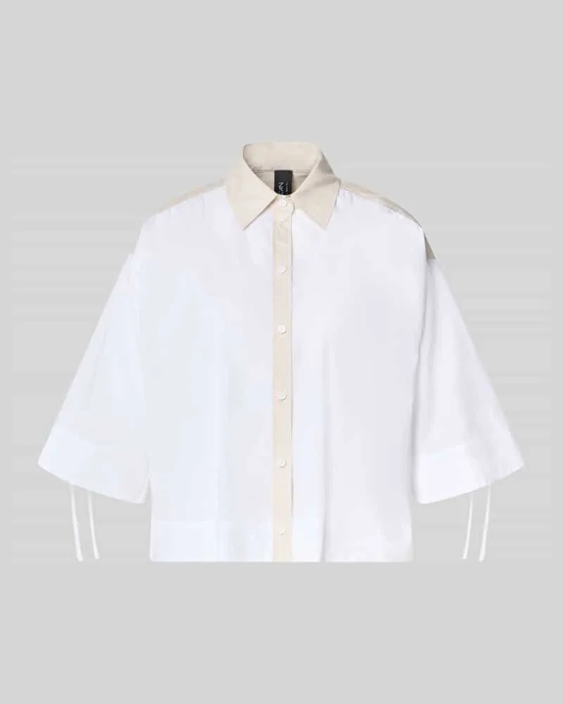 Marc Cain Boxy Fit Bluse mit 3/4-Arm Offwhite