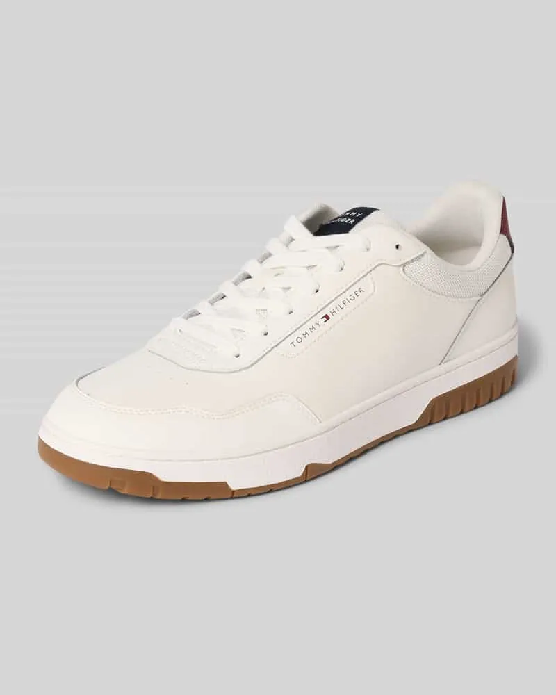 Tommy Hilfiger Low Top Sneaker aus Leder-Mix Weiss