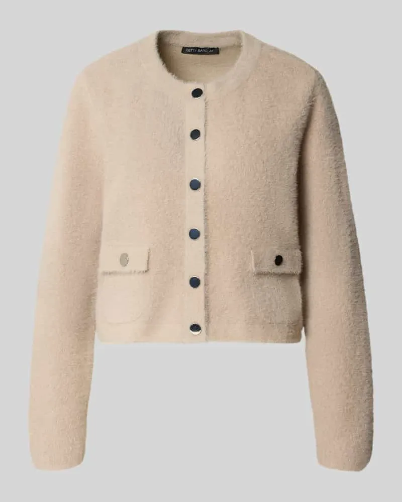 Betty Barclay Strickjacke mit Zierknöpfen Taupe