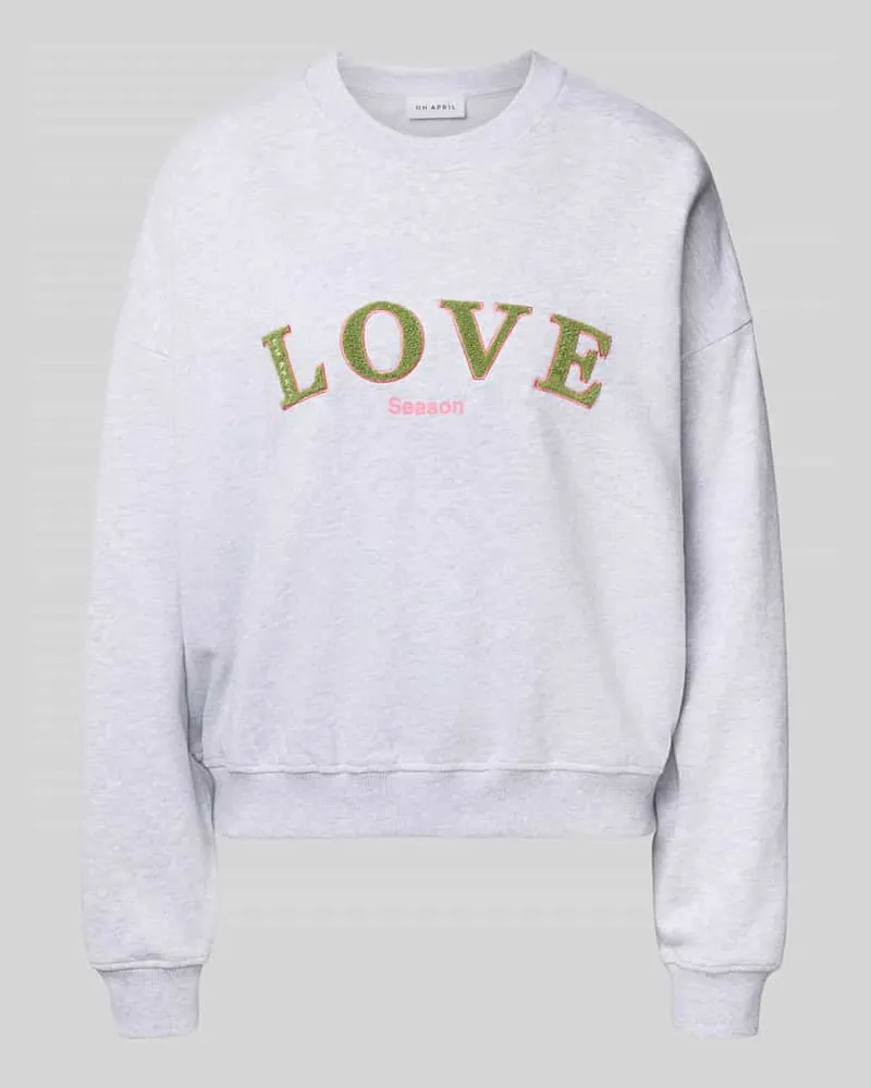 OH APRIL Sweatshirt mit Statement-Stitching und Rundhalsausschnitt Mittelgrau