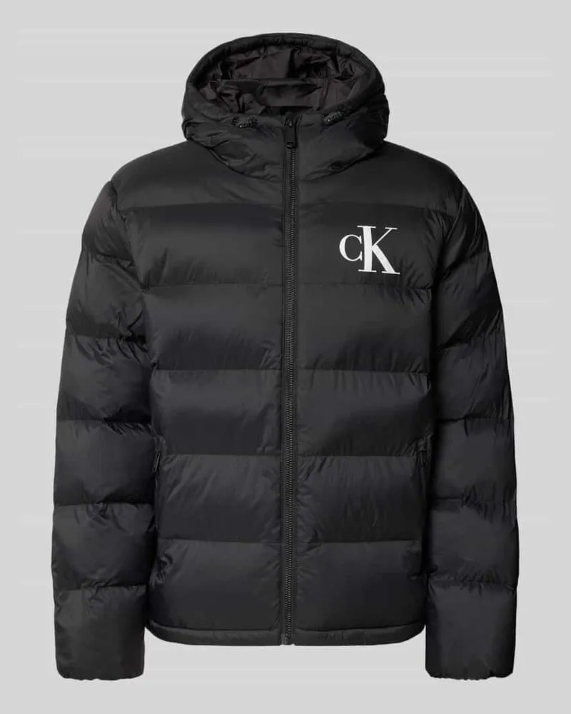 Calvin Klein Regular Fit Steppjacke mit Logo-Print Modell 'Monogram Black