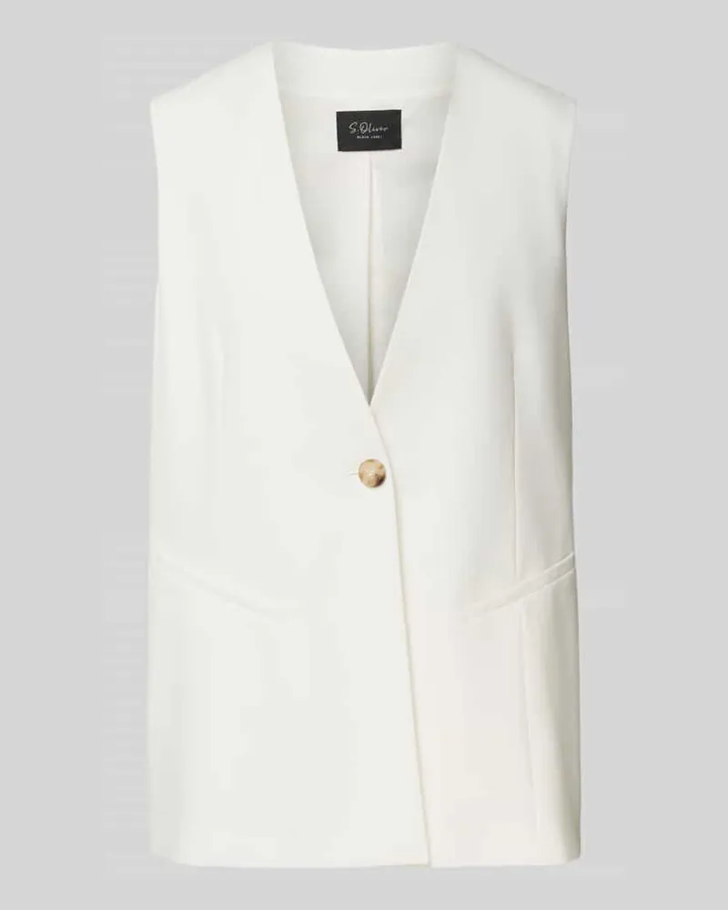 S.Oliver Relaxed Fit Indoor-Weste mit Viskose-Anteil Offwhite