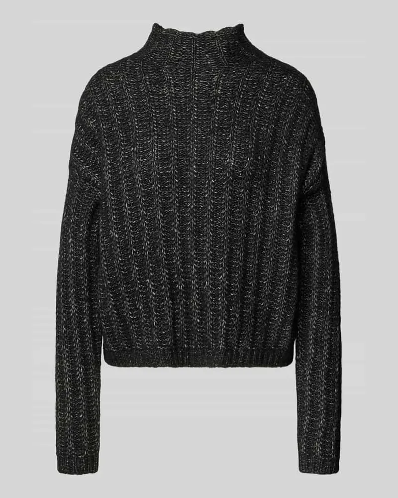 HUGO BOSS Relaxed Fit Strickpullover aus Baumwoll-Mix mit Woll-Anteil Modell 'SAFINEYNY Black