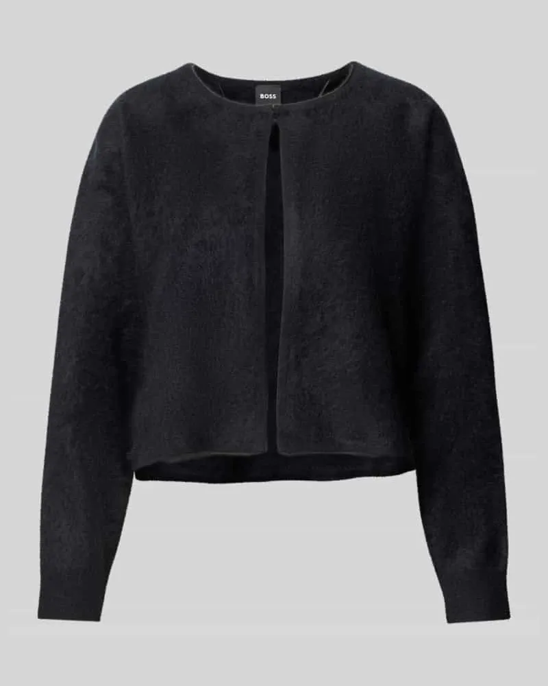HUGO BOSS Strickjacke aus Wolle Kaschmir ohne Verschluss Black