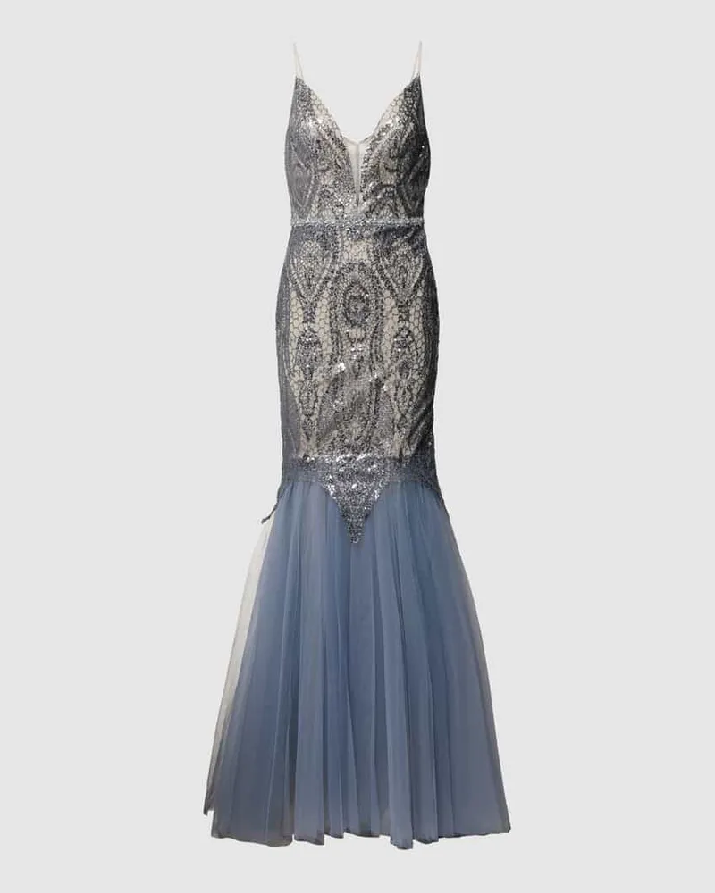 Mascara Abendkleid im Meerjungfrau-Stil Bleu