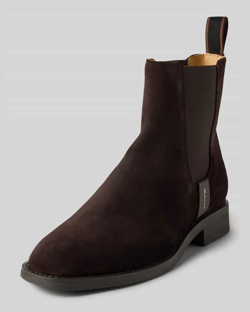 Gant Chelsea Boots aus Leder mit Label-Detail Modell 'Fayy Dunkelbraun