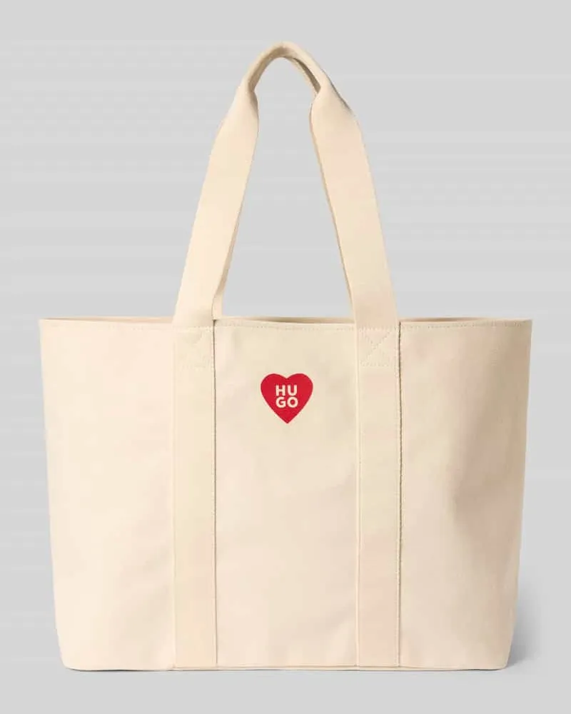 HUGO BOSS Strandtasche aus reiner Baumwolle Modell 'Becky CH Offwhite