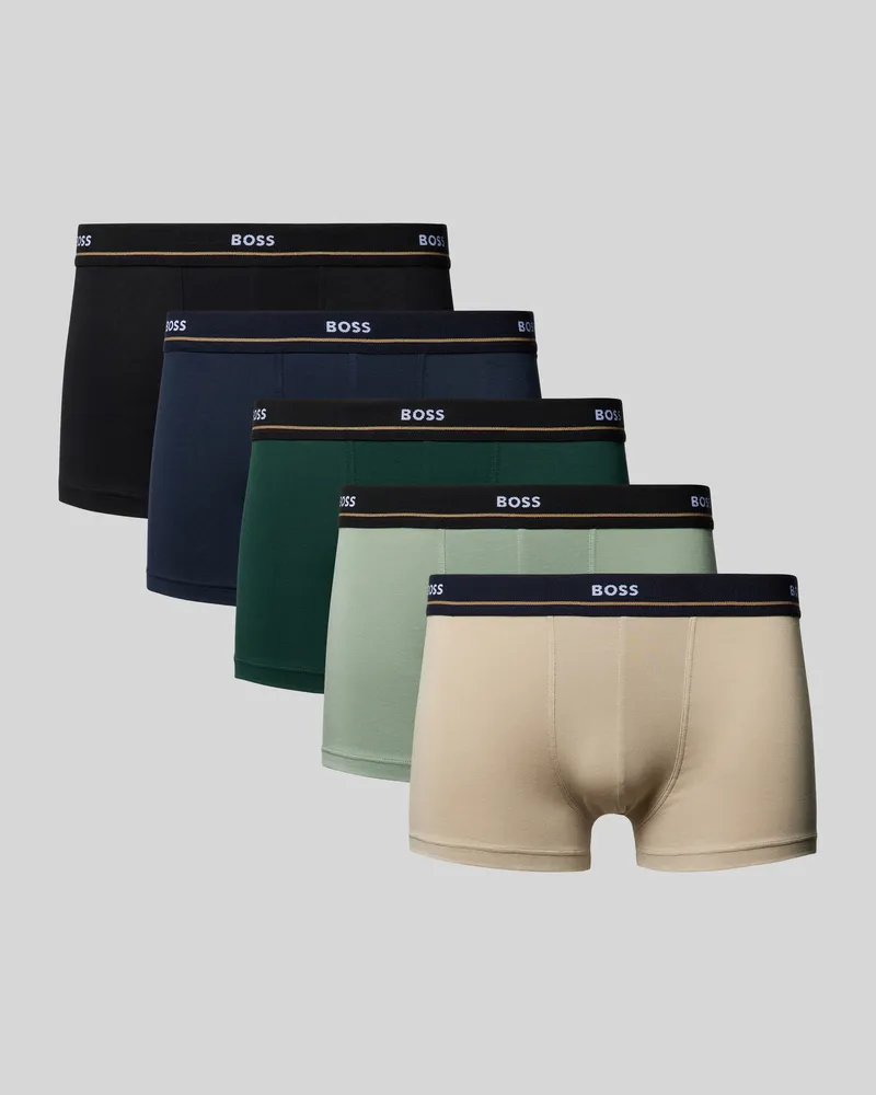 HUGO BOSS Trunks mit Label-Bund Modell 'Essential' im 5er-Pack Marine