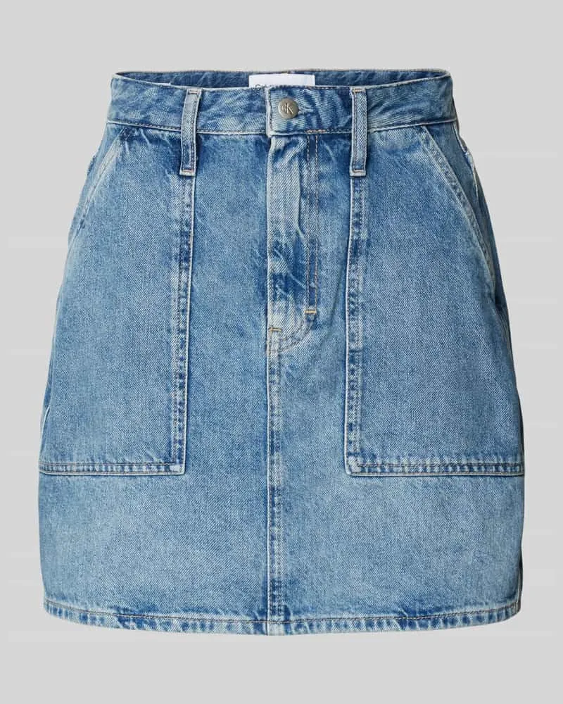 Calvin Klein Jeansrock mit seitlichen Eingrifftaschen Modell 'LINE Jeansblau