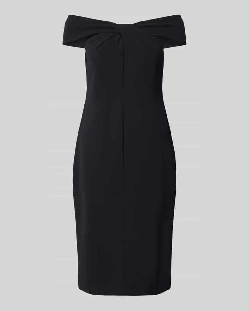 Ralph Lauren Knielanges Cocktailkleid mit Knoten-Detail Modell 'TAKOTA Black