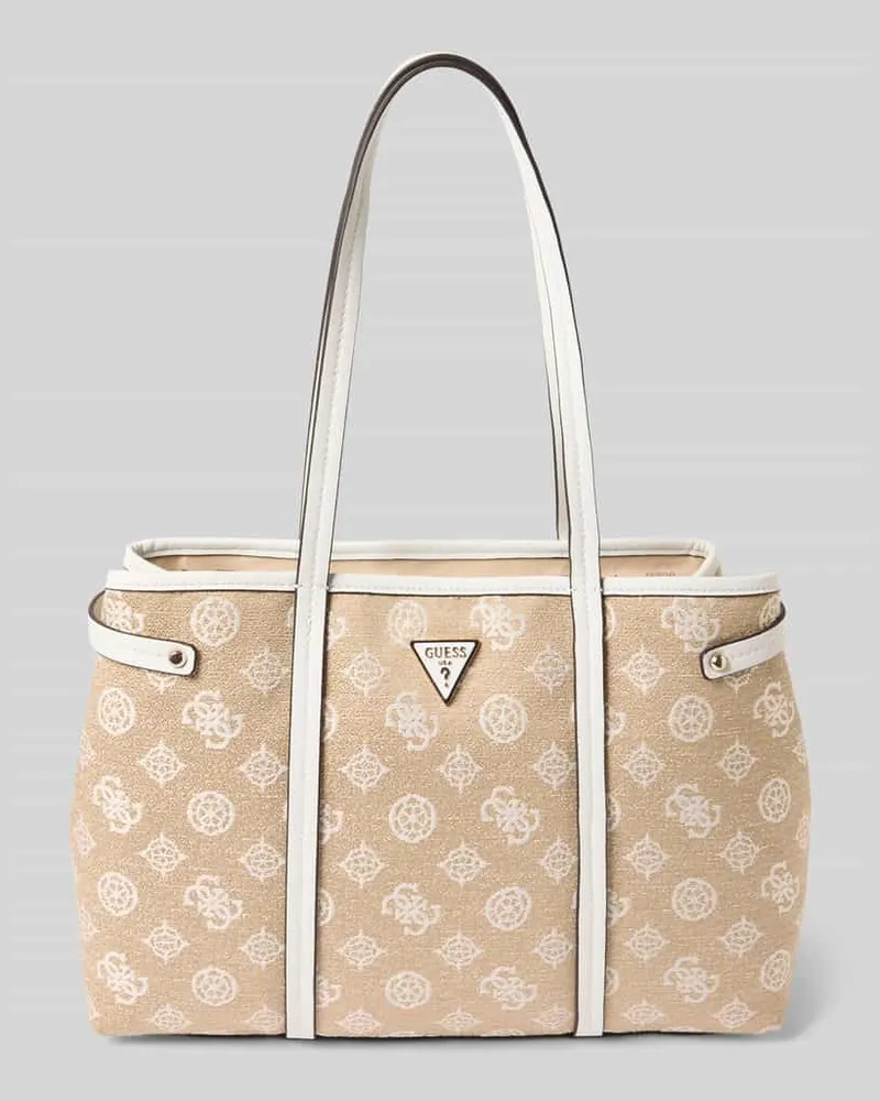 Guess Handtasche mit Label-Applikation Modell 'BEYZA GIRLFRIEND TOTE Offwhite