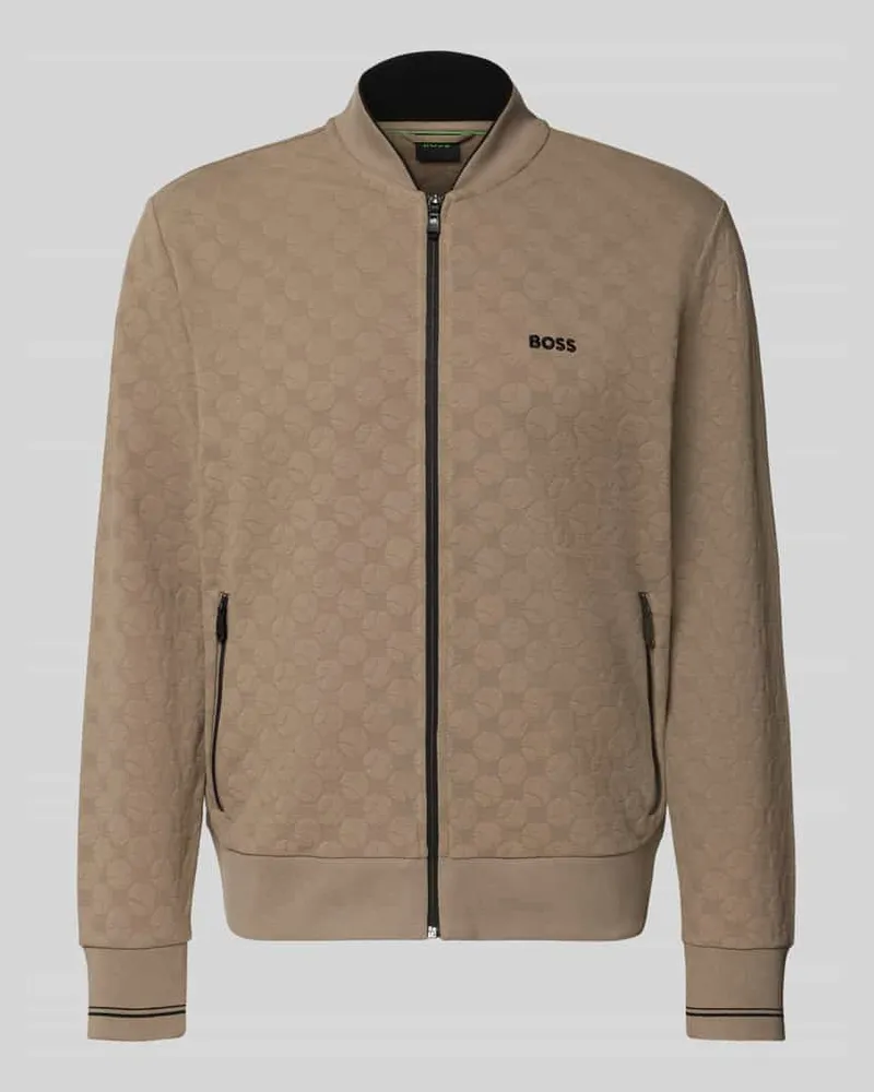 HUGO BOSS Regular Fit Sweatjacke aus Baumwoll-Mix Modell 'SW_Revival Skarley Sand
