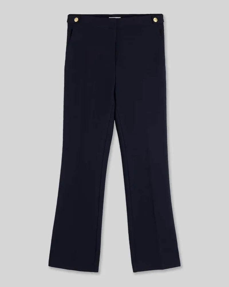 Tommy Hilfiger High Waist Stoffhose mit Goldknöpfen Marine