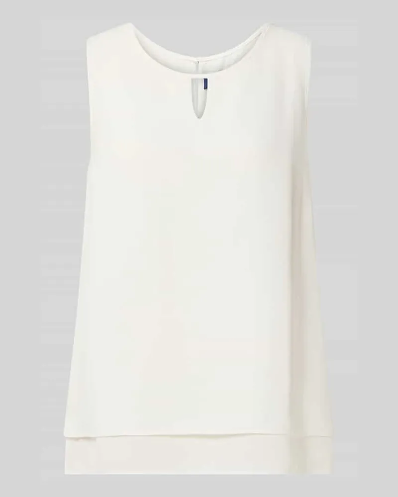 Vera Mont A-Linien Blusentop mit Seitenschlitzen Offwhite