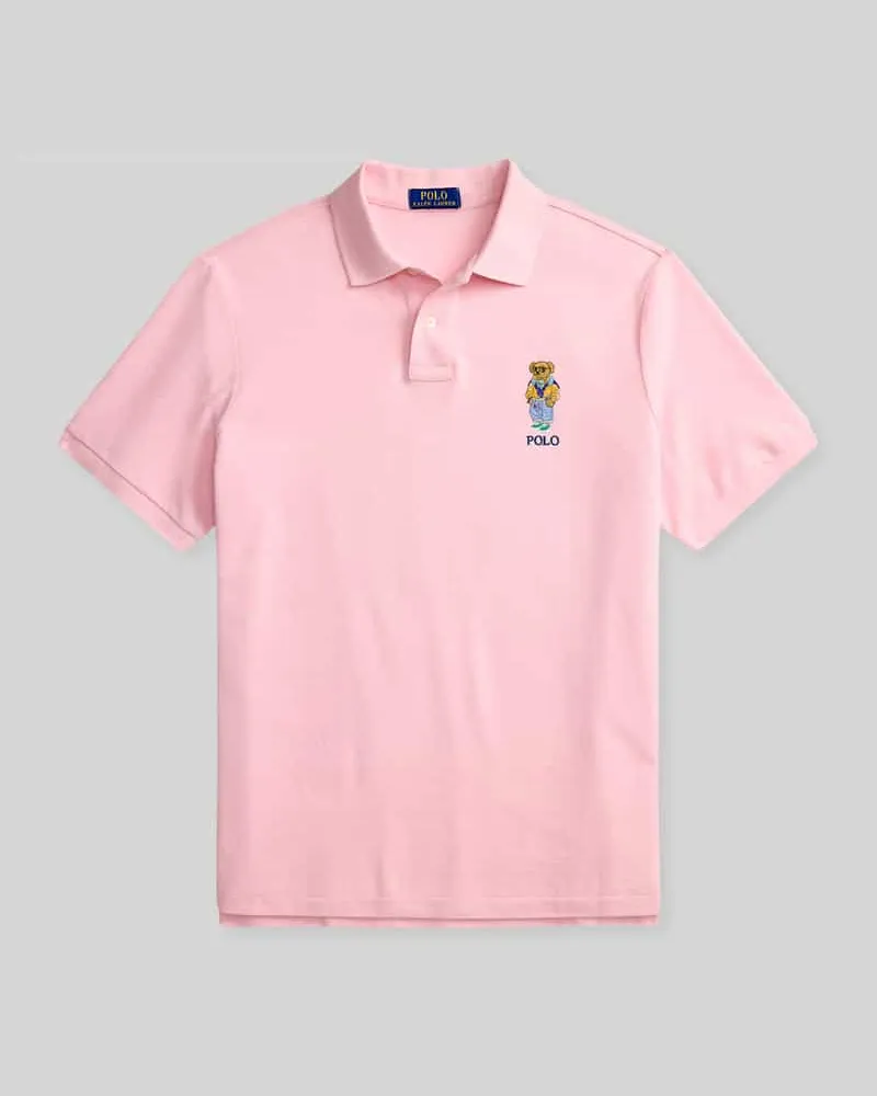 Ralph Lauren Regular Fit Poloshirt aus reiner Baumwolle mit Polo Bear Stitching Rosa