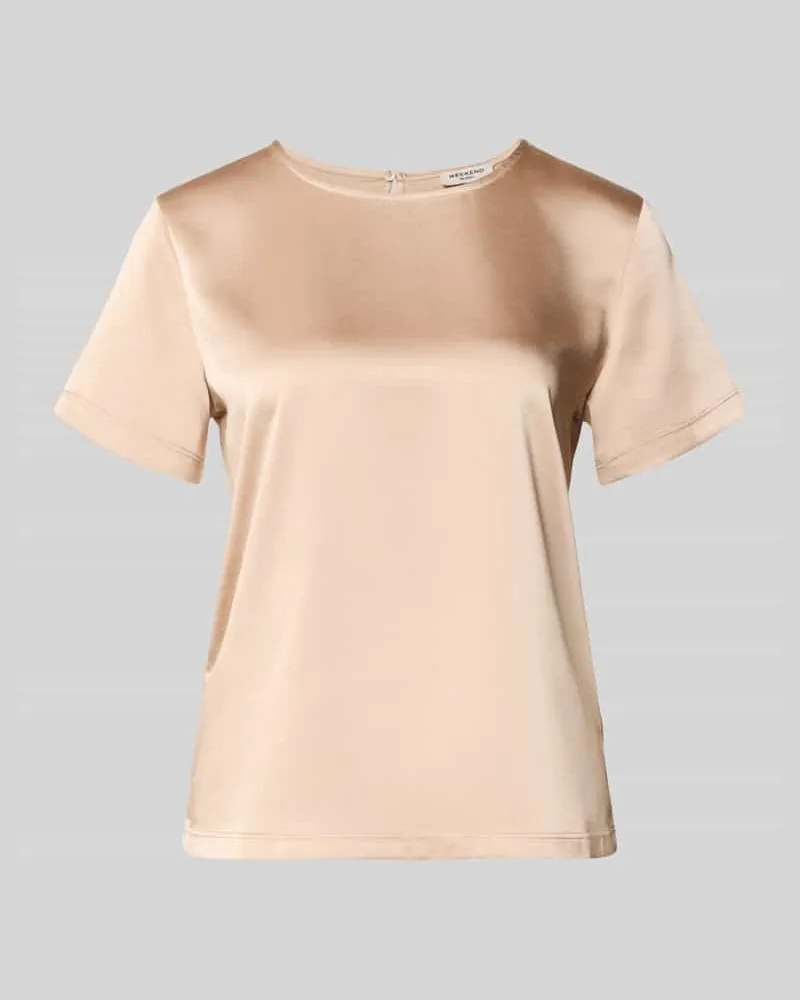 Max Mara Regular Fit T-Shirt aus Satin Modell 'GILBERT Beige