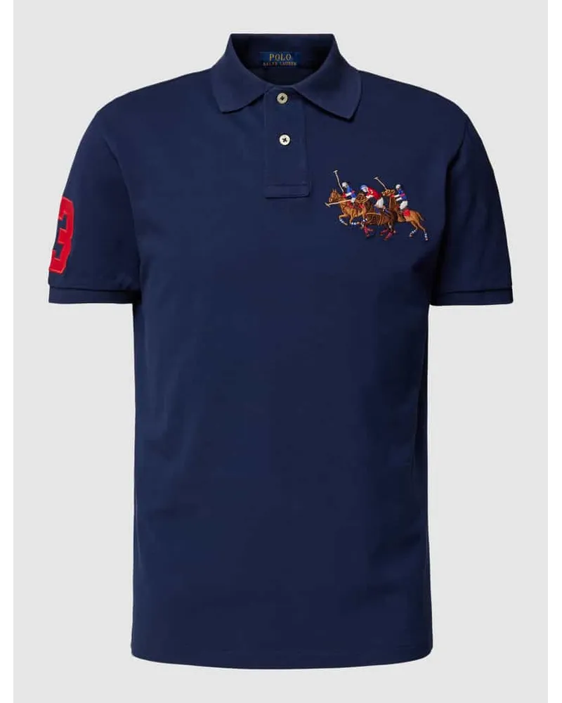 Ralph Lauren Custom Slim Fit Poloshirt mit Motiv-Stitching Marine