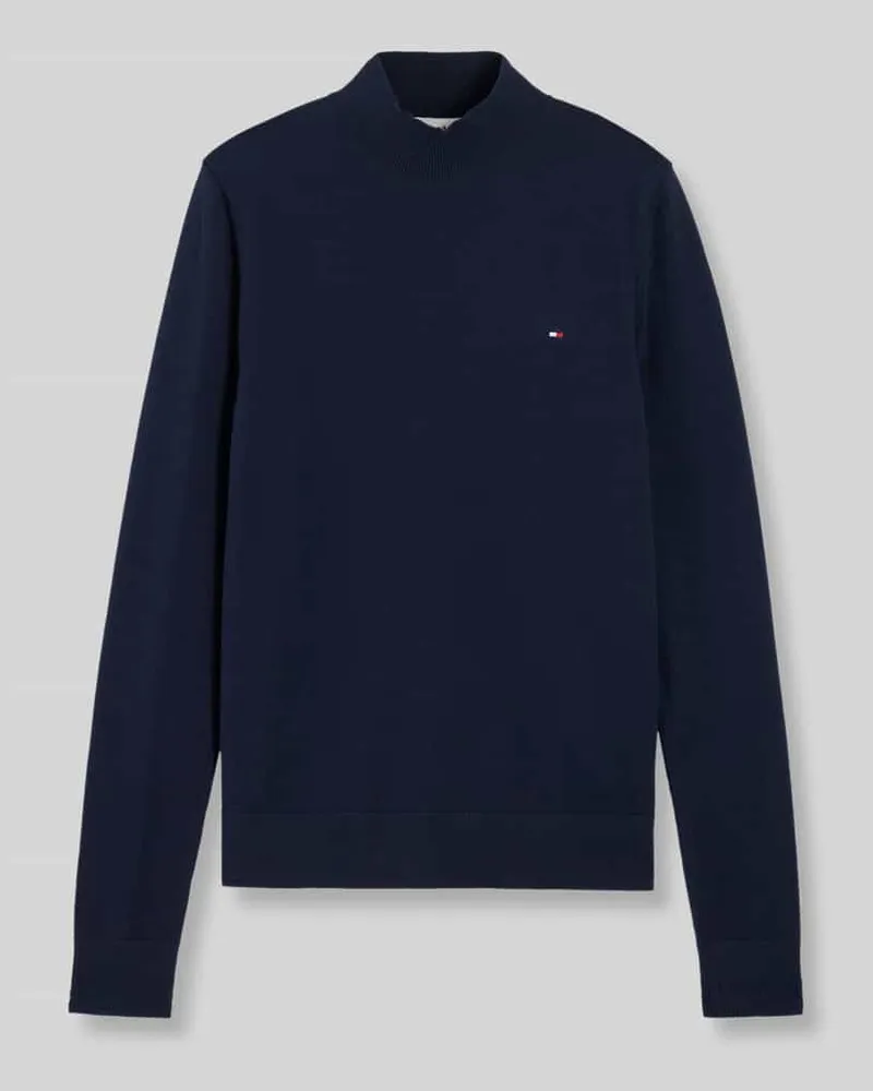 Tommy Hilfiger Slim Fit Langarmshirt mit Mock Neck Marine
