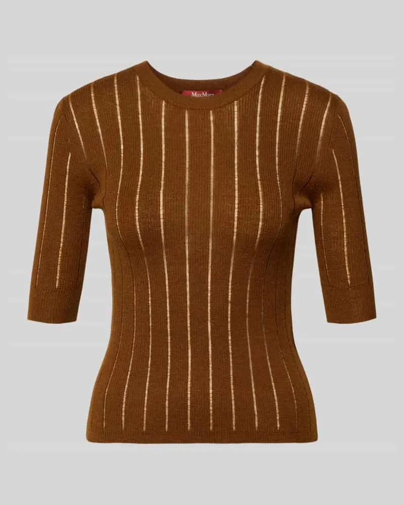 Max Mara Slim Fit Pullover aus Seiden-Woll-Mix Modell ''RAGNO Mittelbraun