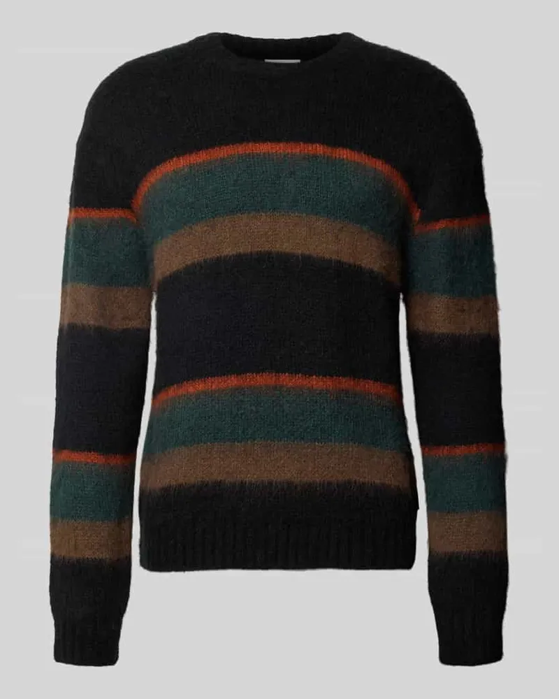Carhartt WIP Regular Fit Strickpullover mit Alpaka-Anteil Modell 'MERTON Black