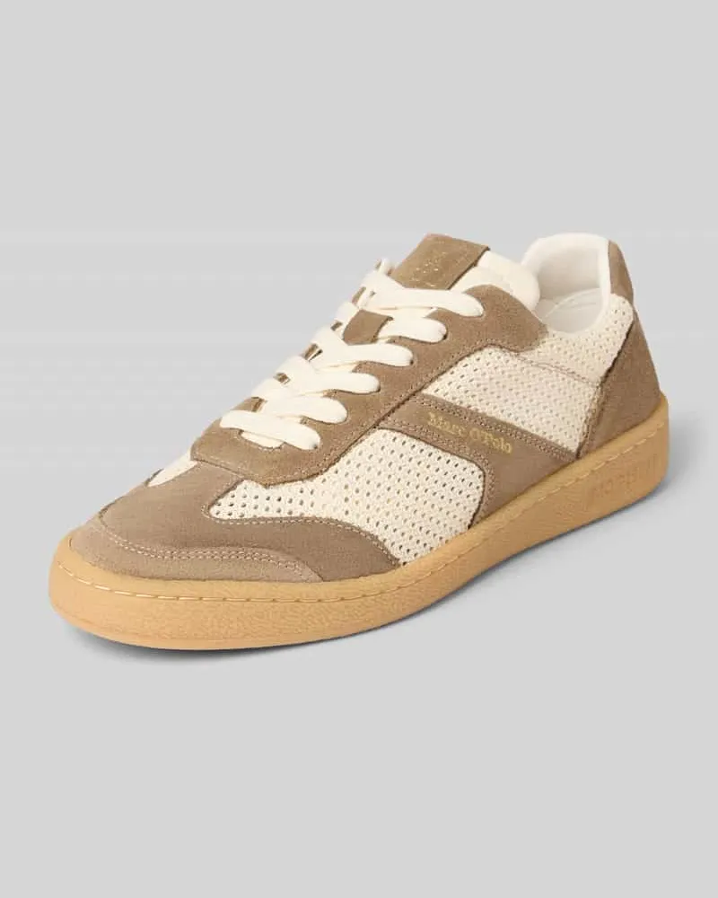 Marc O'Polo Low Top Sneaker mit Strick-Einsatz Modell 'COURT W 4M Taupe