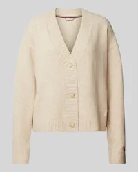 Tommy Hilfiger Strickcardigan mit Label-Patch Beige