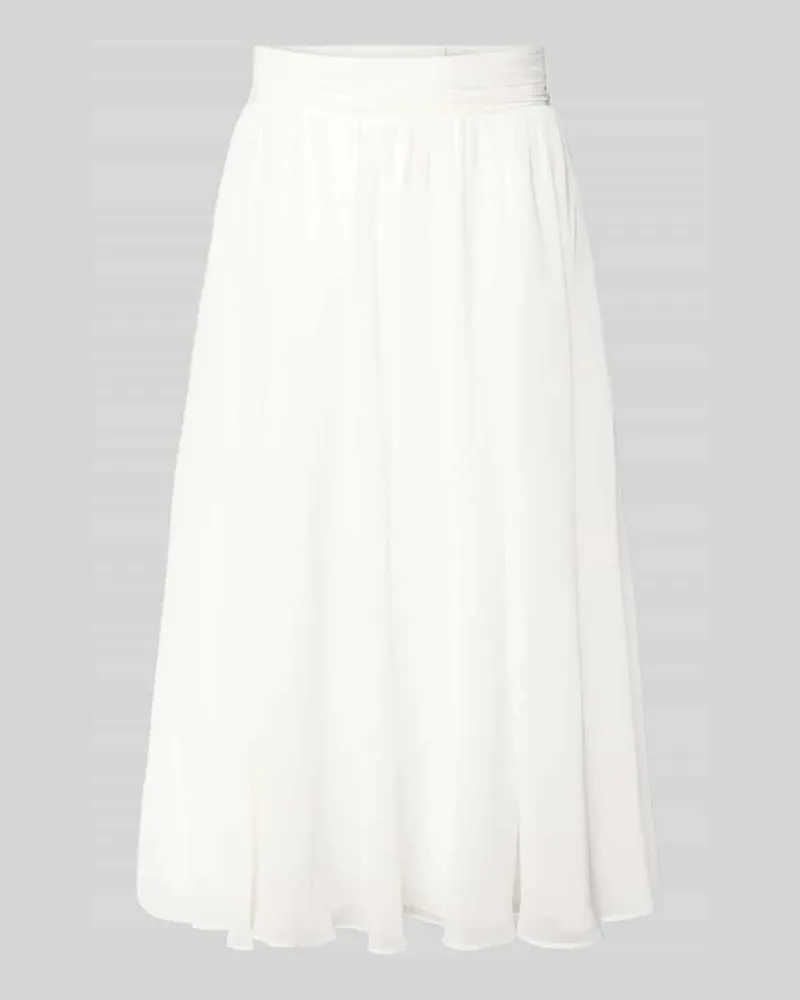 LUXUAR Midirock in Falten-Optik Offwhite