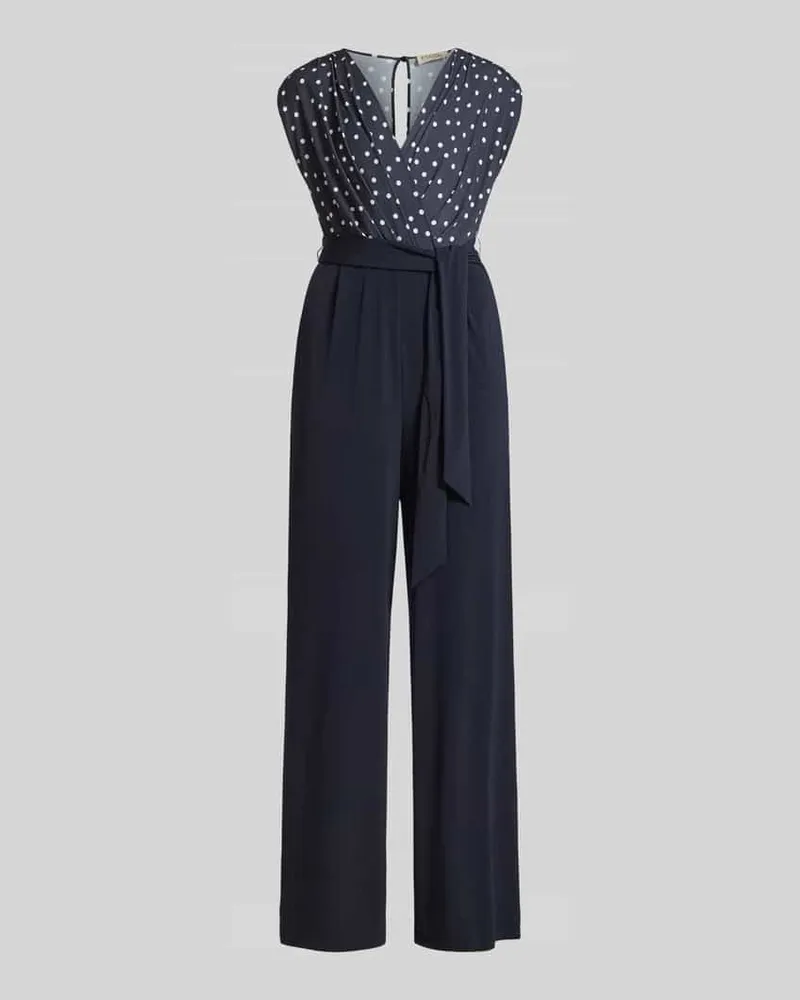 Vera Mont Regular Fit Jumpsuit mit V-Ausschnitt Marine