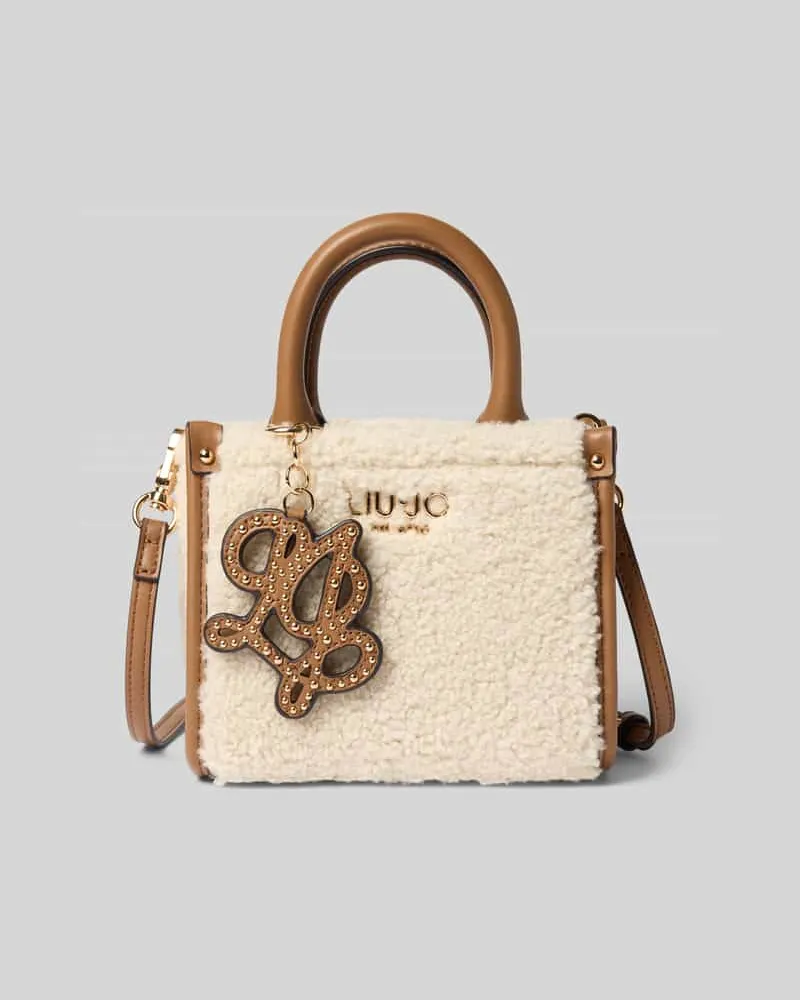 Liu Jo Tote Bag mit Teddyfellbesatz Modell 'Ridhi Offwhite