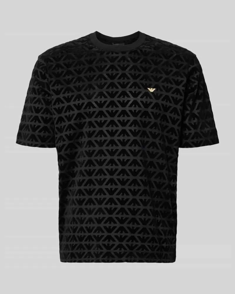 Emporio Armani T-Shirt mit Label-Stitching Black