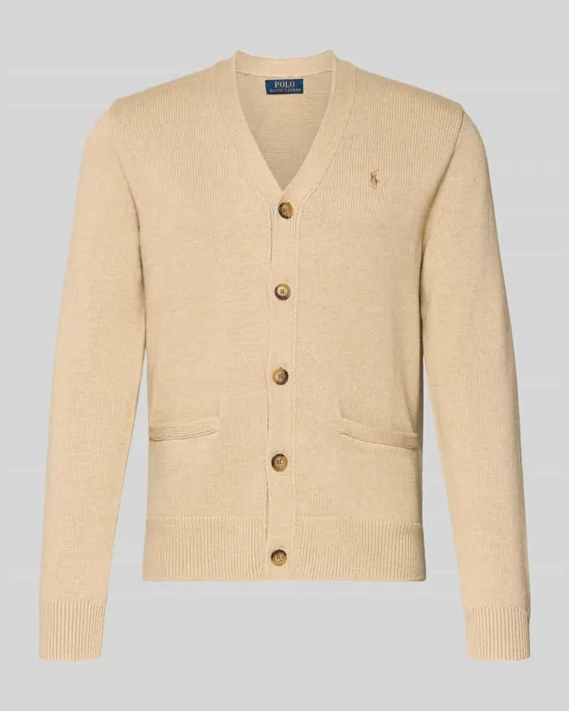 Ralph Lauren Regular Fit Strickjacke aus reiner Baumwolle Beige