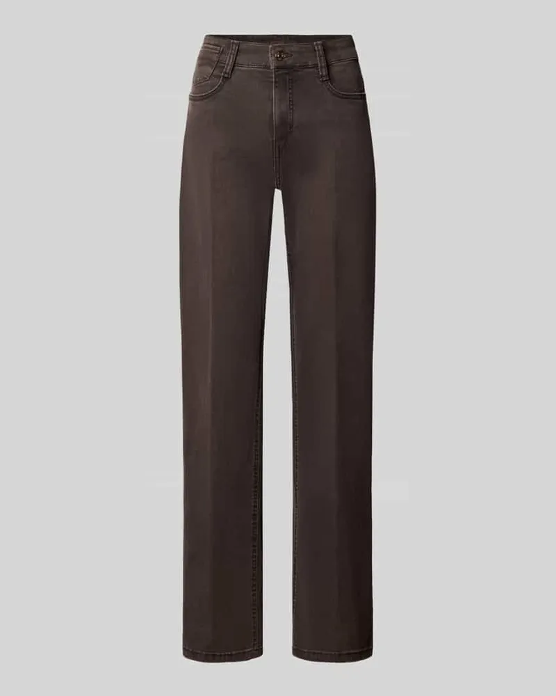 MAC Jeans Straight Fit Jeans mit ausgestelltem Bein Modell 'Laura Dunkelbraun
