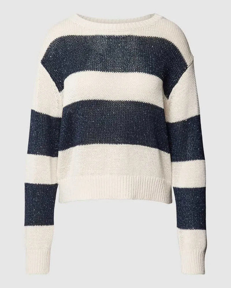 Luisa Cerano Strickpullover aus Leinen-Mix mit überschnittenen Schultern Beige