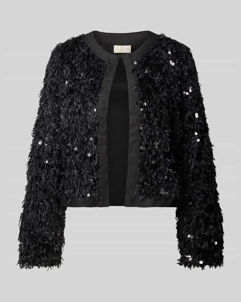 Milano Italy Bomberjacke mit Paillettenstruktur Black