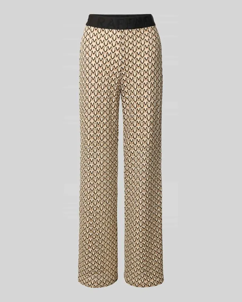 RAFFAELLO ROSSI  Straight Leg Stoffhose mit elastischem Label-Bund Modell 'ELAINE Beige