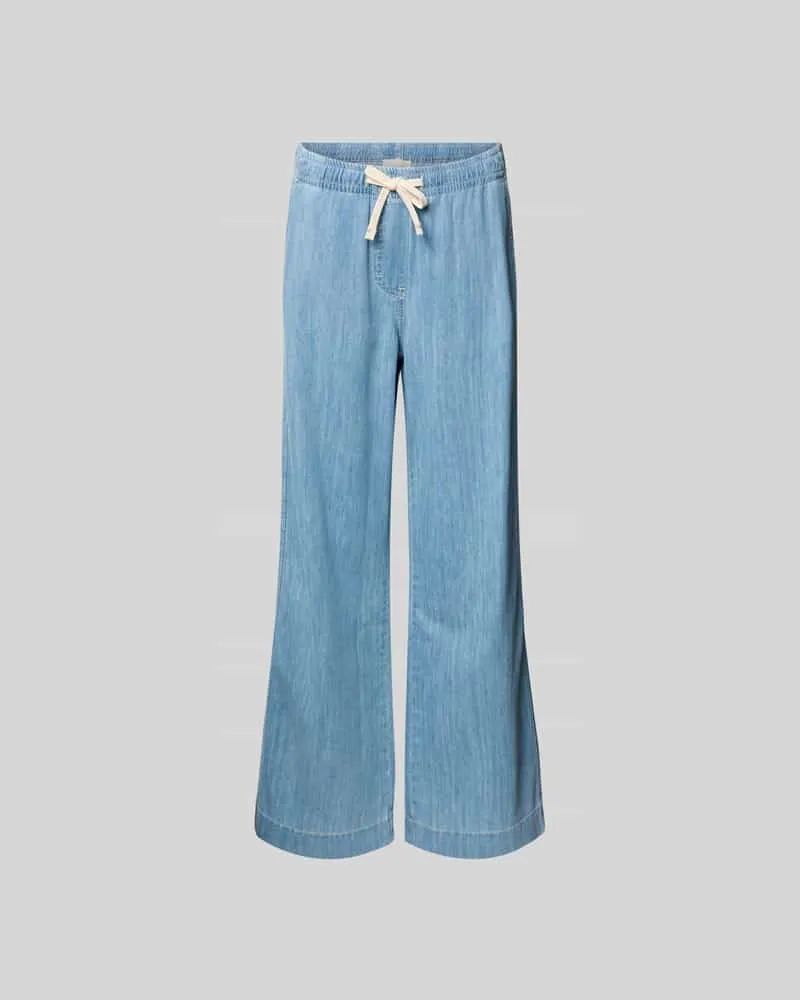 Juvia Wide Leg Stoffhose in Denim-Optik Hellblau