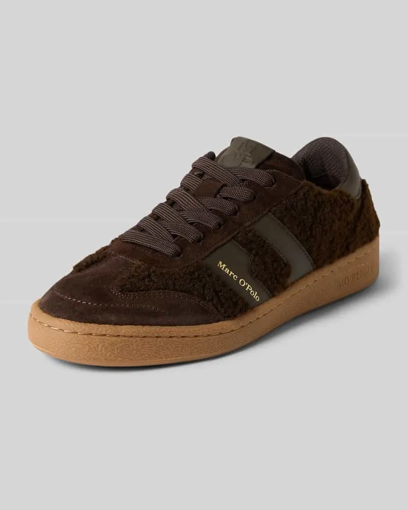 Marc O'Polo Sneaker aus Leder-Textil-Mix Modell 'COURT W 5 Dunkelbraun