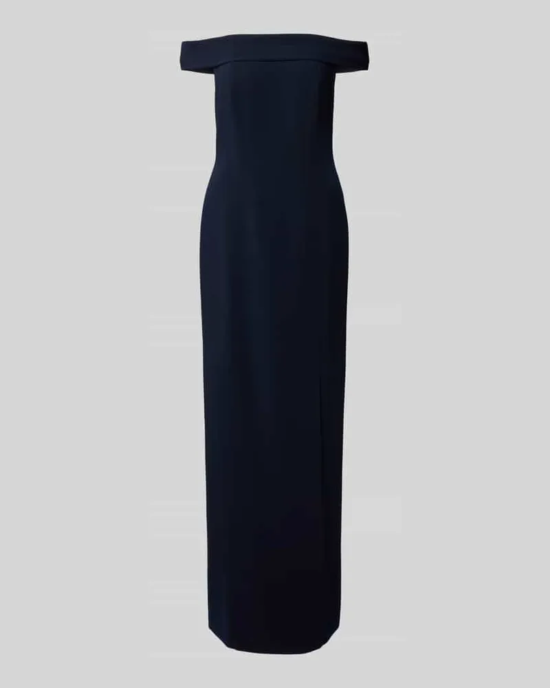 Ralph Lauren Abendkleid mit Carmen-Ausschnitt Marine