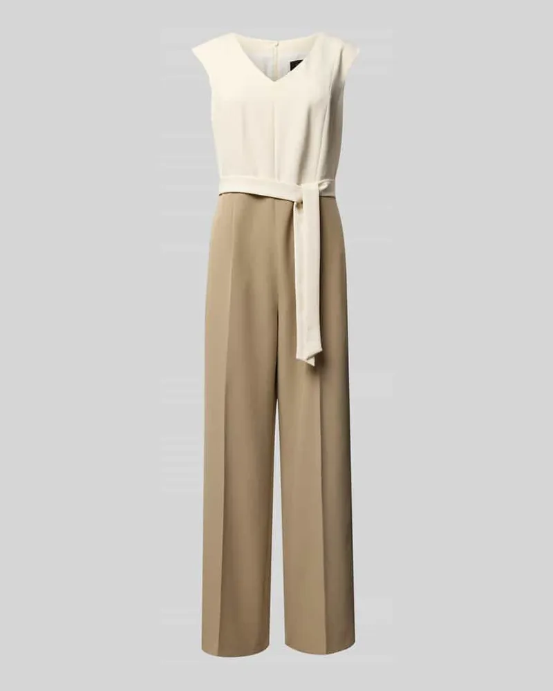 S.Oliver Shaped Fit Jumpsuit mit Teilungsnähten Khaki
