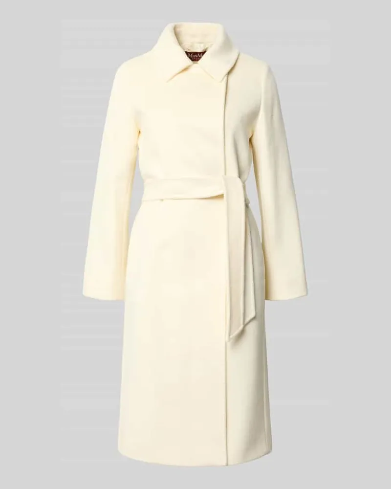Max Mara Regular Fit Robenmantel aus reiner Schurwolle Modell 'BCOLLAG Weiss