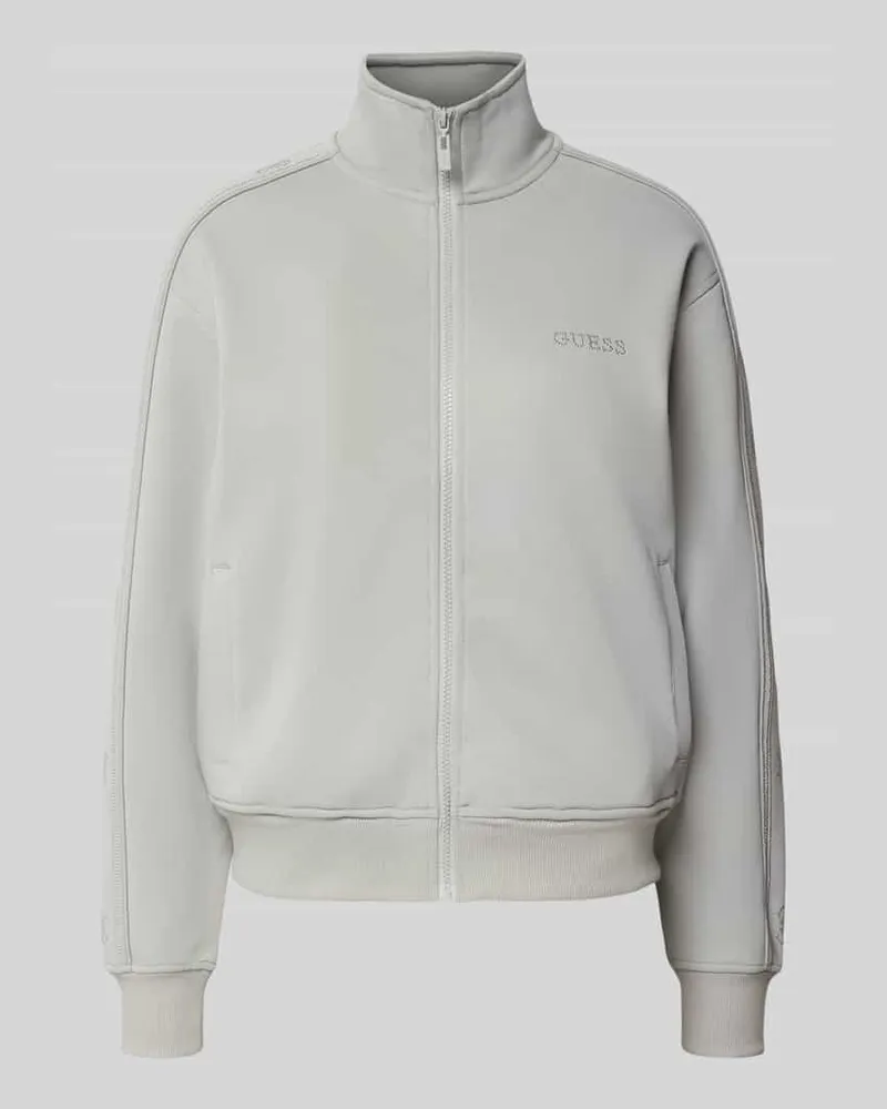 Guess Sweatjacke mit Stehkragen Modell 'OCTAVIA Mittelgrau